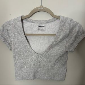 GARAGE XS grey seamless crop top